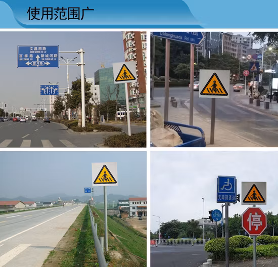 Estrada de Tráfego Solar Sinal de Indicação de Rua Passagem de Passadeira Passeio Lateral Pavimento Sinal de Direcção